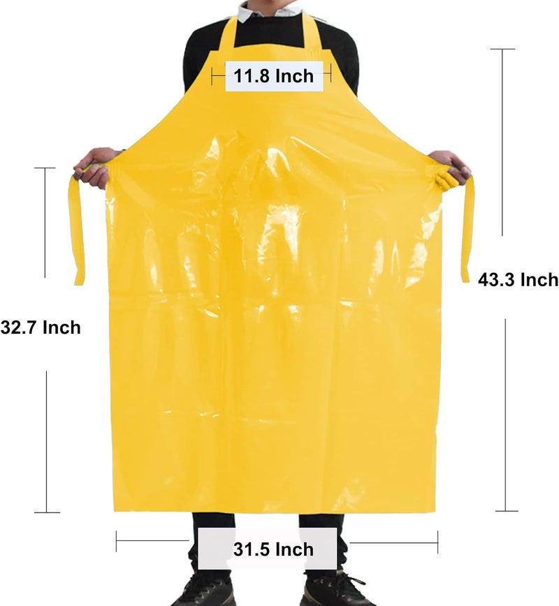 ELEBOX Waterproof Oil Proof Bib Apron Utility Apron Chemical Resistant Apron with Sleeve Work Apron Ultra Lightweight - Image 2
